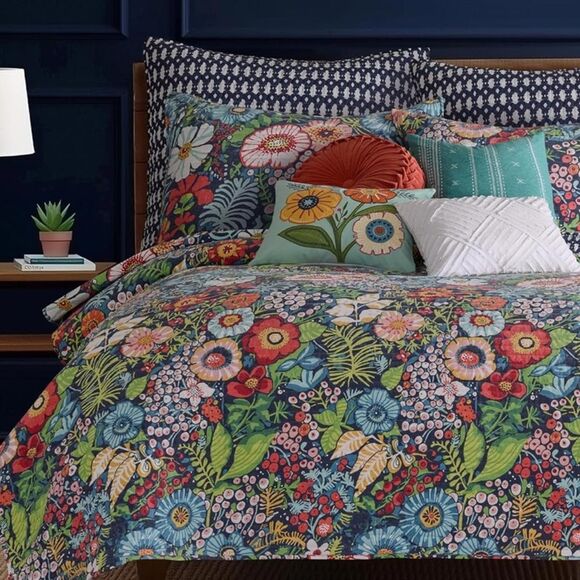 Other - 🆕 PB Style Bohemian Moody KING Quilt Bedding Set Shams Pillow Reversible Cotton
